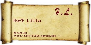 Hoff Lilla névjegykártya